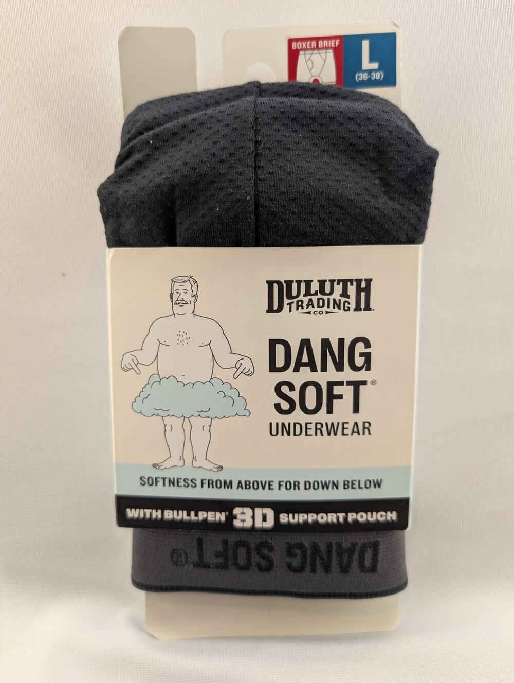 NWT Duluth Trading Co Men's Dang Soft Bullpen 3D Boxer Briefs in Black sz Large